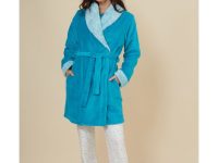 Bata de casa mujer BELTY cruzado  coralina
