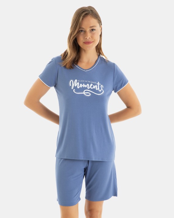 Pijama mujer MASSANA mangacorta tejido bambu