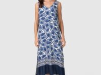 Vestido MASSANA largo sisas estampado geometrico