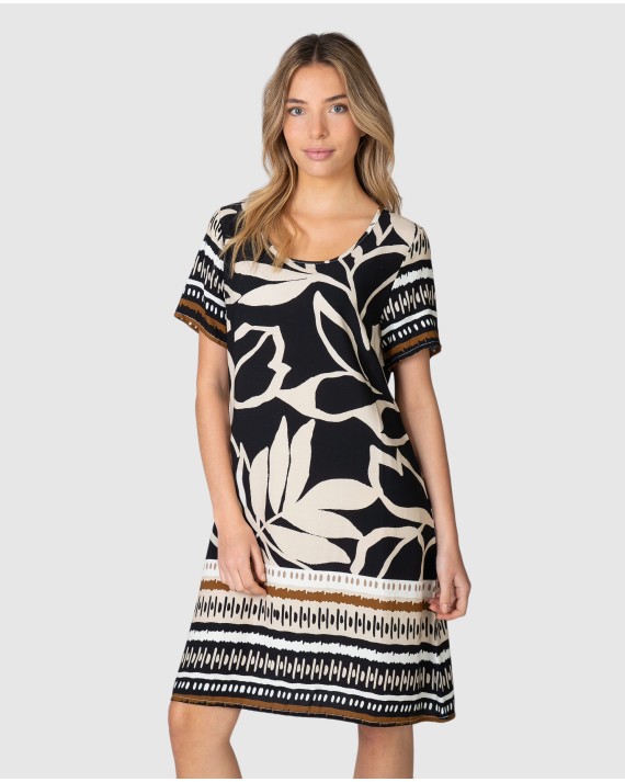 Vestido MASSSANA estampado floral m.corta
