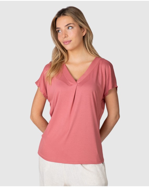 Camiseta mujer MASSANA c,pico m.caida
